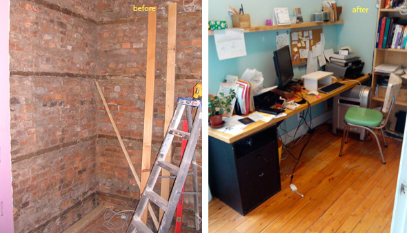 office before & after, renovation